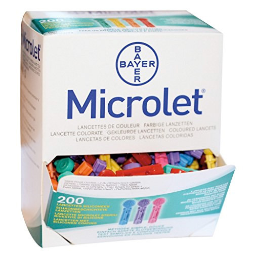 Imagen de MICROLET LANCETAS COLORES 200 UND  BAYER