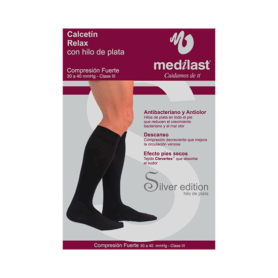 Imagen de CALCETIN MEDILAST FTE SILVER NEGRO MED