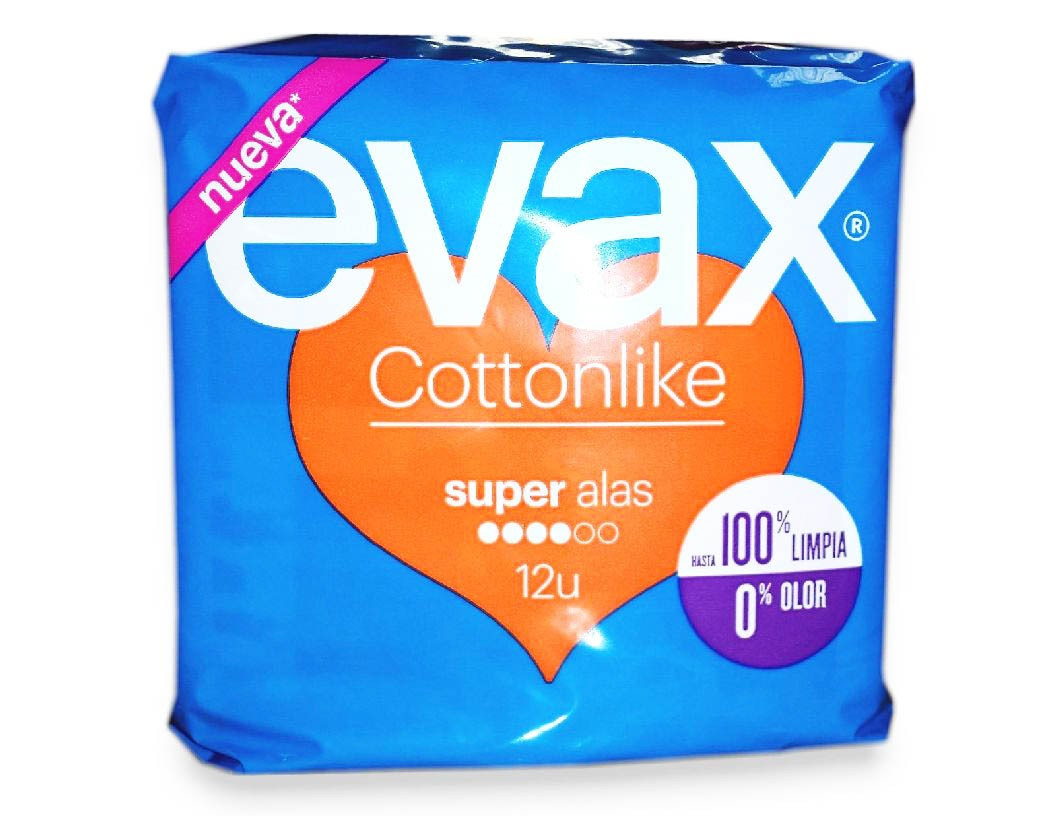 Imagen de Evax compresas cottonlike super alas 12und